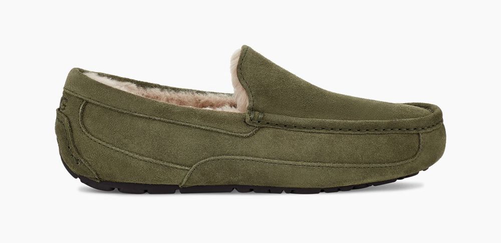 Ugg Slipper Mens - Ugg Ascot Olive - 192DCRSJM